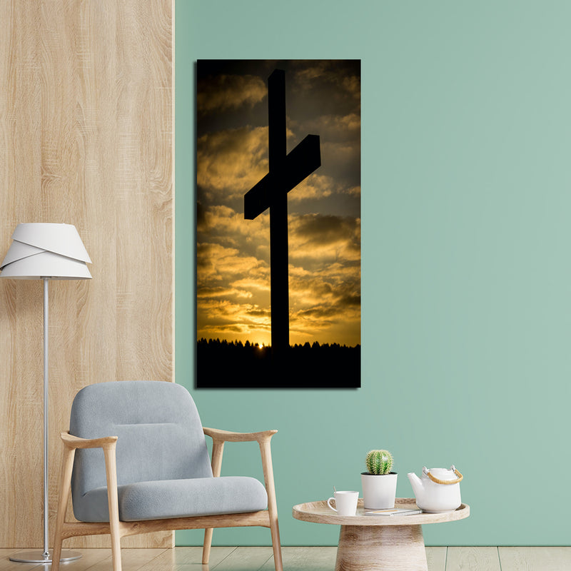 Jesus Cross Sunrise View Canvas Wall Painting