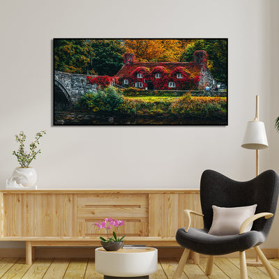 A Beautiful Flower Scenery Canvas Floating Frame Wall Painting
