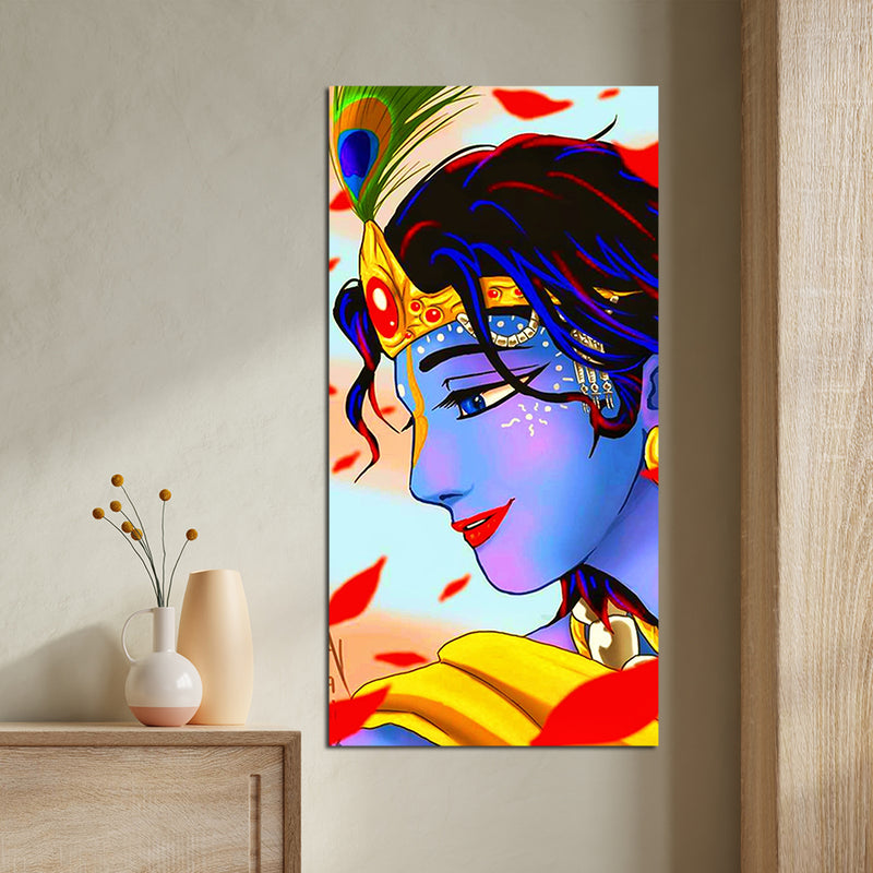 Illustration Krishna Canvas Wall Painting