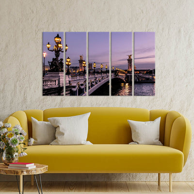 Bridge Canvas Wall Painting - With 5 Panel