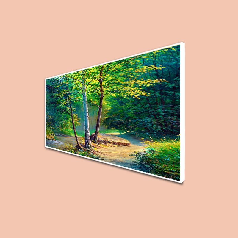 Green Forest Canvas Floating frame Wall Painting