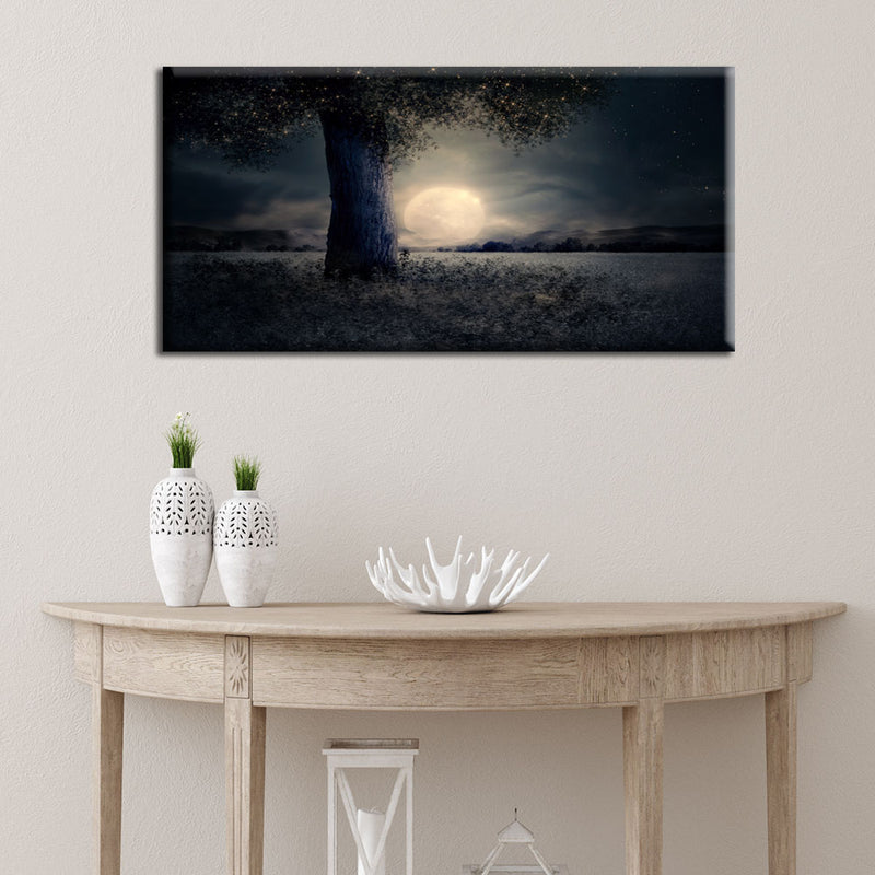 Moon On The Earth Canvas Wall Painting