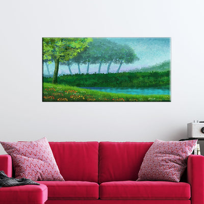 Green Nature Art Scenery Canvas Wall Painting