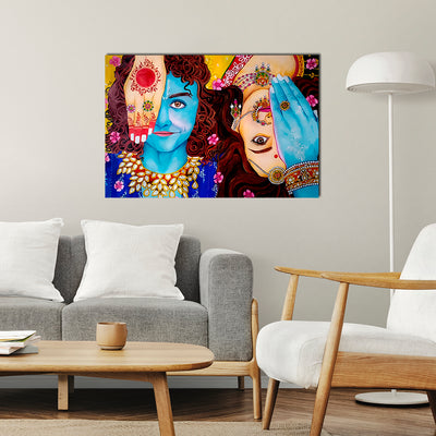Krishna Radha Rasleela Canvas Wall Painting
