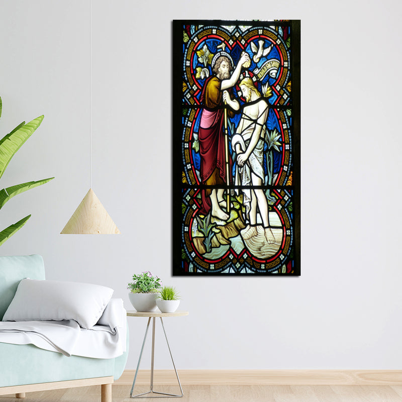 Baptism Of Jesus Christian Mosaic Art Canvas Wall Painting