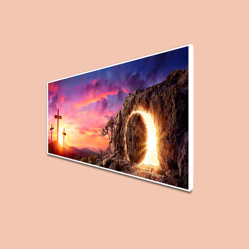 Miracle At The Cross Floating Frame Canvas Wall Painting