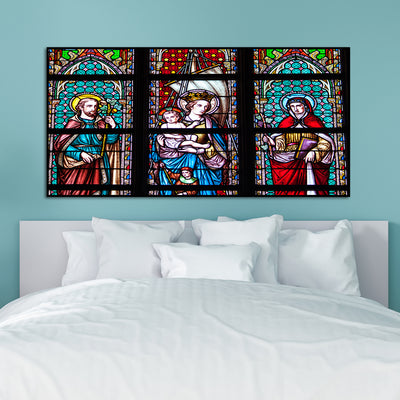 Jesus With Marry Canvas Floating Frame Wall Painting