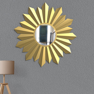 Golden  Round Wall Mirror