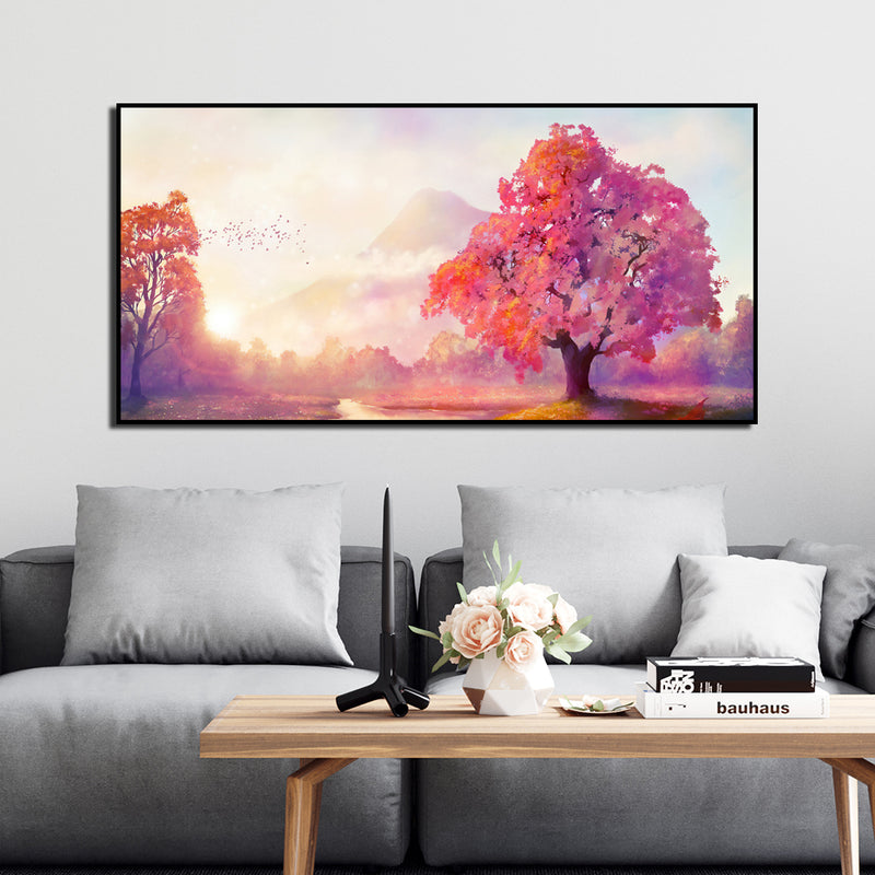 Autumn Tree Modern Art Canvas  Floating Frame Wall Painting