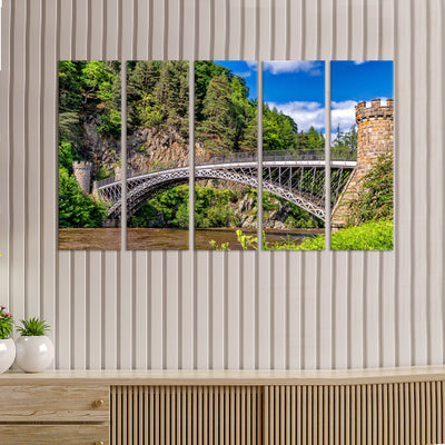 Huge Bridge Canvas Wall Painting - With 5 Panel