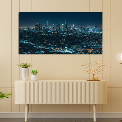 City View At Night Canvas Wall Painting
