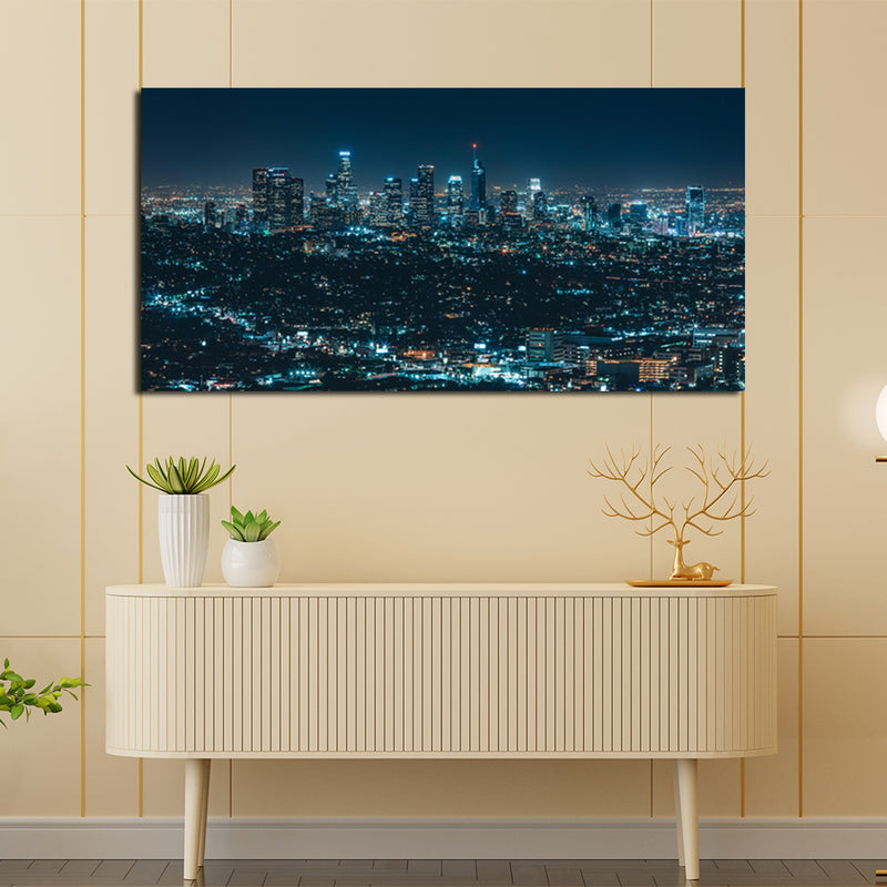 City View At Night Canvas Wall Painting