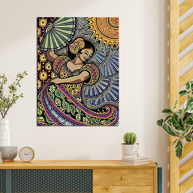 Dancing Girl Pattern Design Canvas Wall Painting