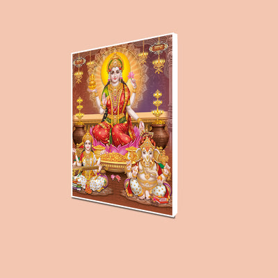 Maa Lakshmi Floating Frame Canvas Wall Painting