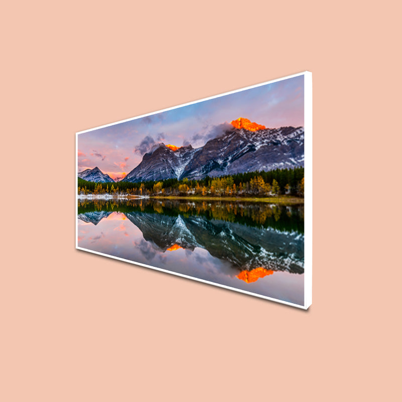 Colorful Weather Mountain Floating Frame Canvas Wall Painting