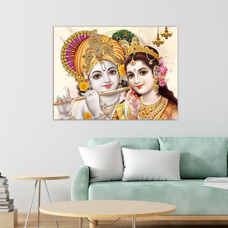 Krishan Radha Canvas Wall Painting