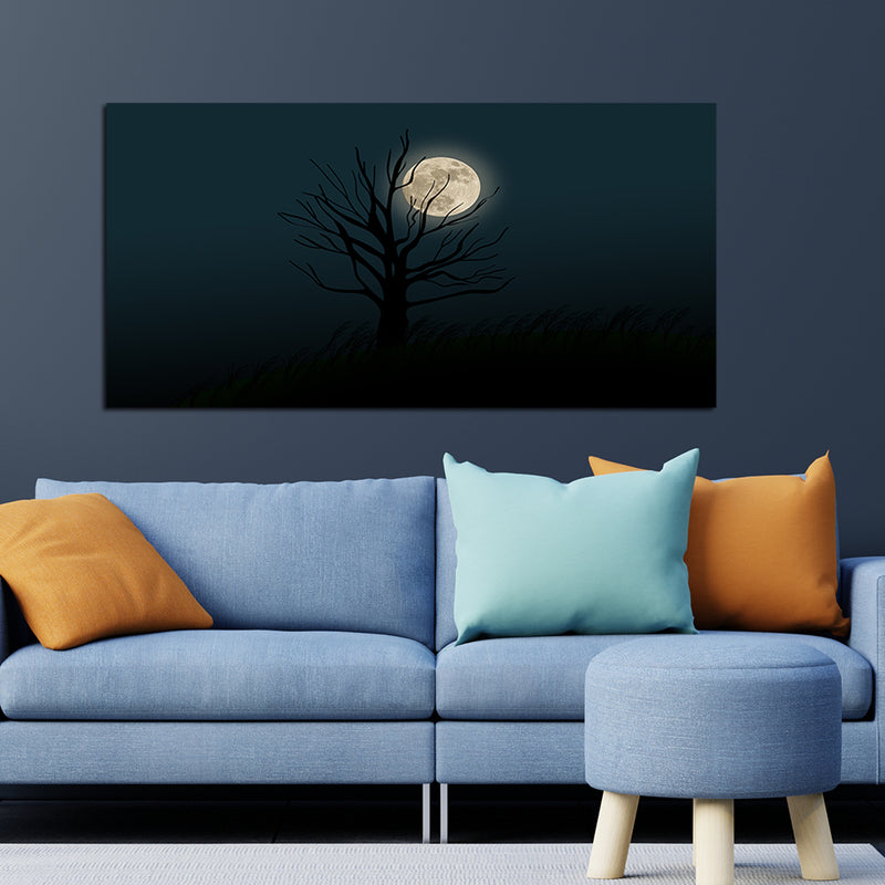Full Moon Night Canvas Wall Painting