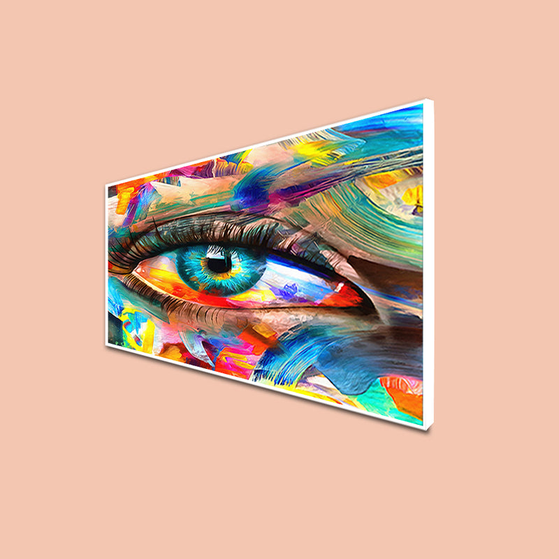 Abstract Colorful Eye Floating Frame Canvas Wall Painting