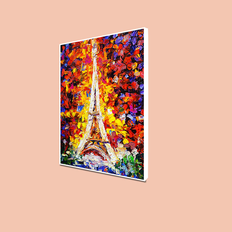 Eiffel Tower Abstract Art Floating Frame Canvas Wall Painting
