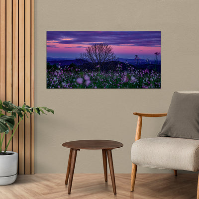 Natural Scenery Lavender Flower Canvas Wall Painting