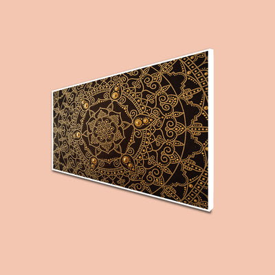 Golden Mandala Art Floating Frame Canvas Wall Painting