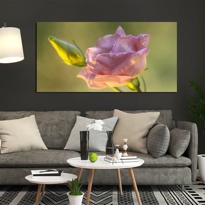 Beautiful Single Pink Rose Canvas Wall Painting