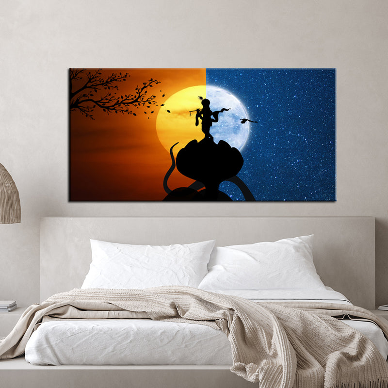 Abstract Krishna Canvas Wall Painting
