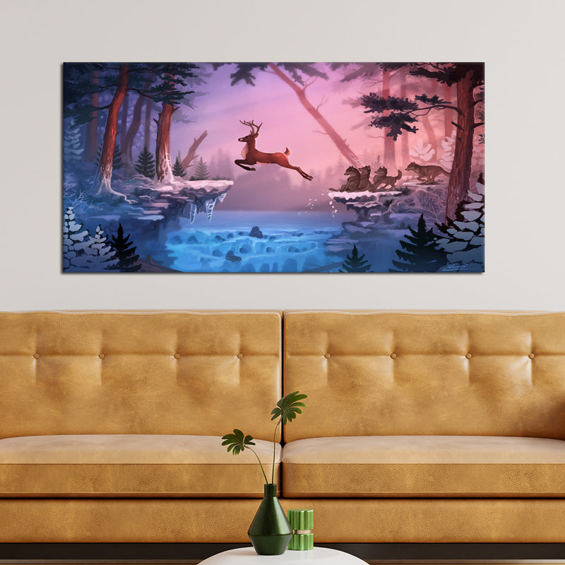 Abstract Deer Canvas Wall Painting