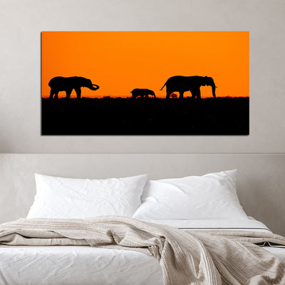 Family Of Elephant Canvas Wall Painting