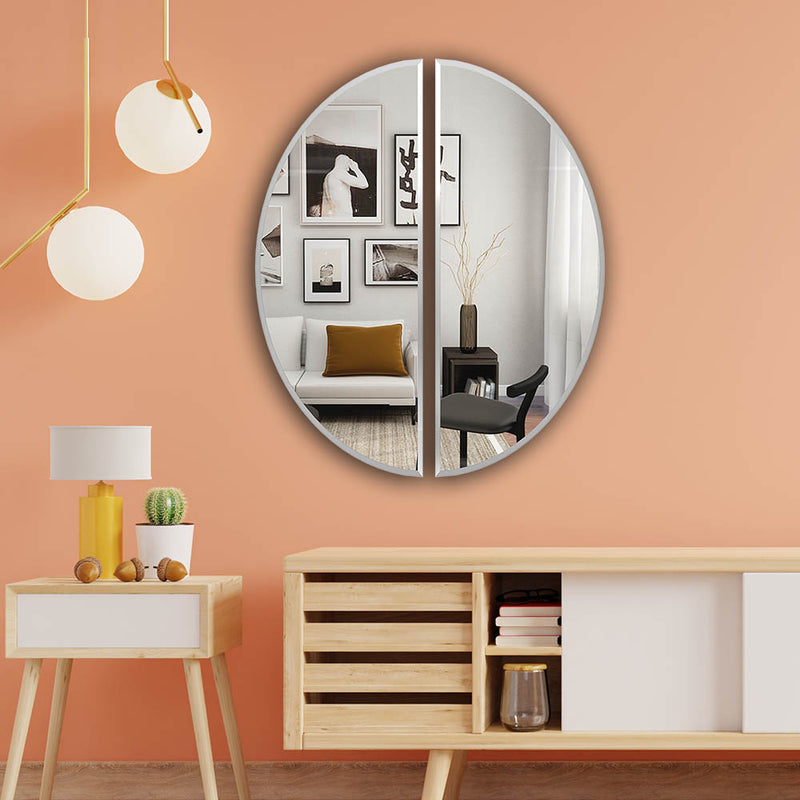Frameless Semi Circle Bathroom Mirror
