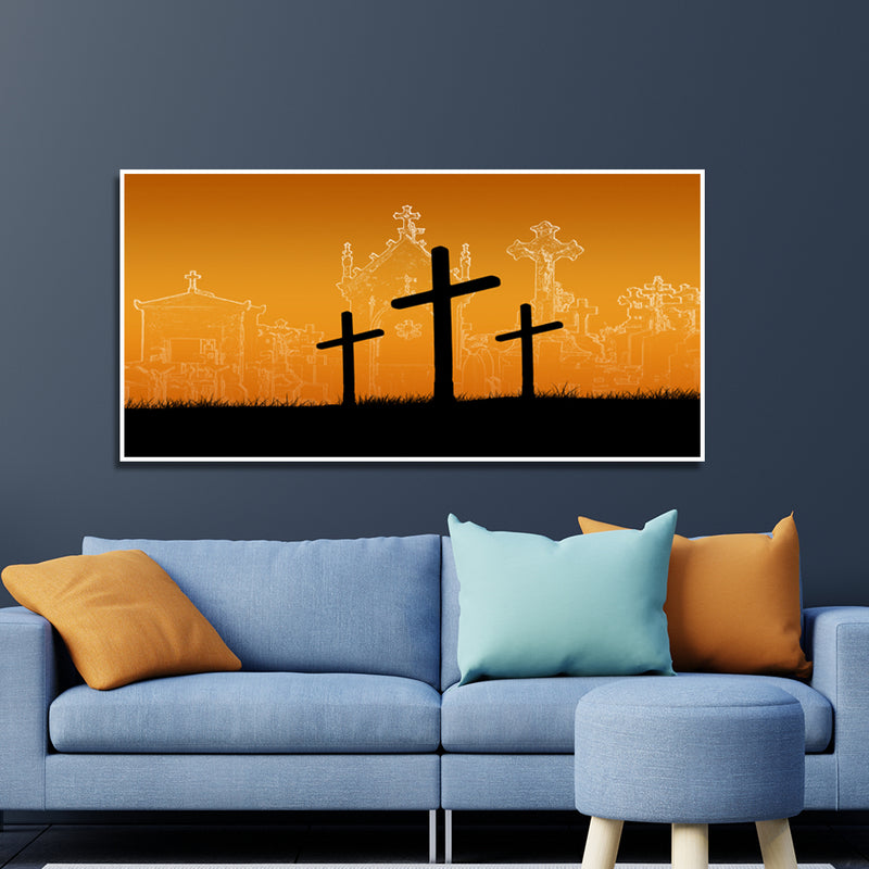 Cross Christian Canvas Floating Frame Wall Painting