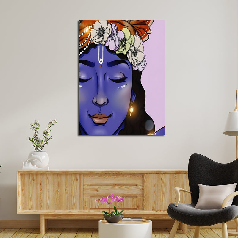 Krishna Abstract Canvas Wall Painting