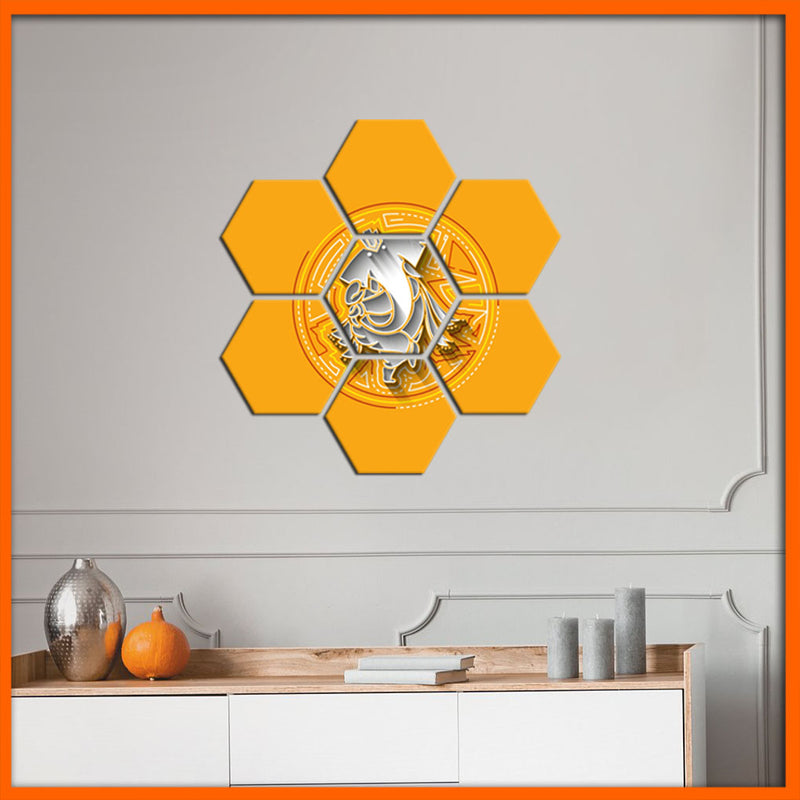 Little Ganesha Hexagonal Canvas Wall Painting