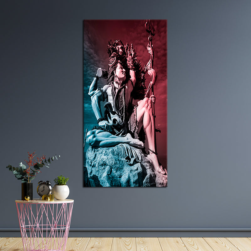 Lord Shiva Colourful Canvas Wall Painting