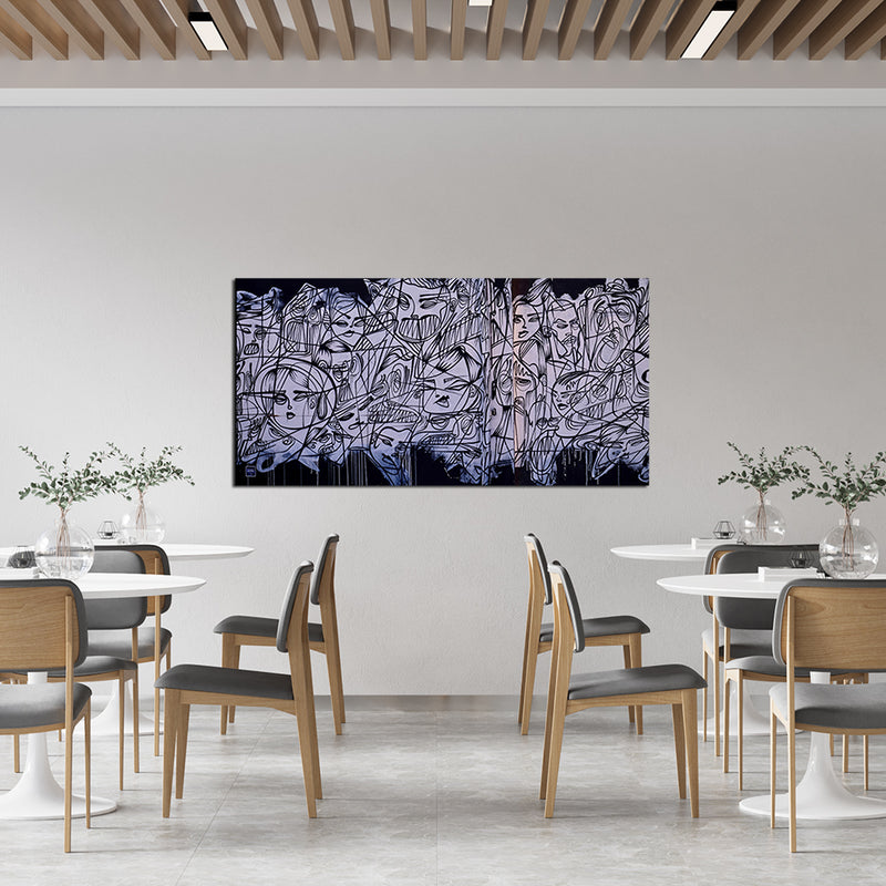 Modern Art Face Canvas Wall Painting