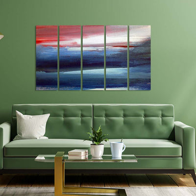 Colorful Patch Abstract Canvas Wall Painting - With 5 Panel