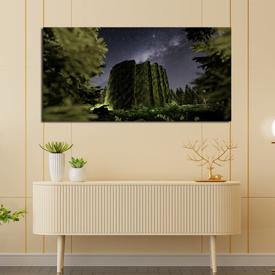 Dark Night Forest View Canvas Wall Painting