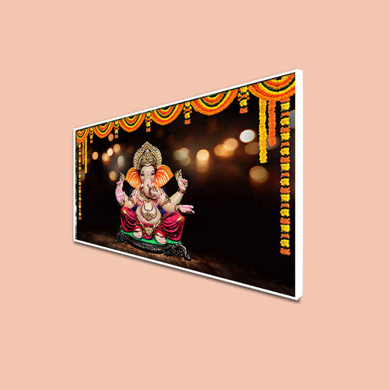Ganpati Bappa Floating Frame Canvas Wall Painting