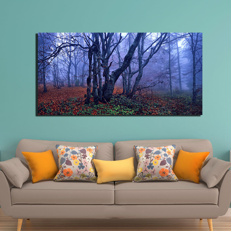 Blue Forest Scenery Canvas Wall Painting