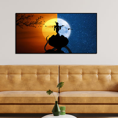 Abstract Krishna Canvas Floating Frame Wall Painting