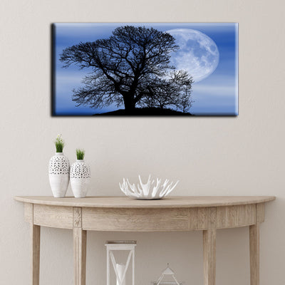 Beautiful Tree Under Moonlight Canvas Wall Painting