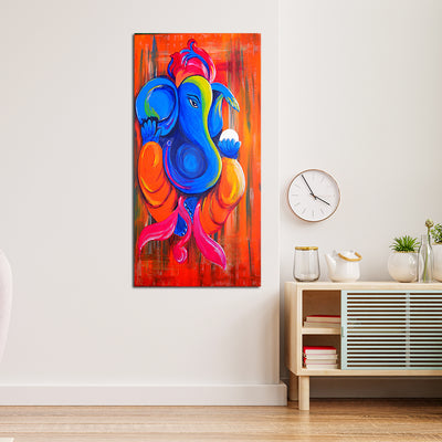 Lord Ganesha Abstract Canvas Wall Painting