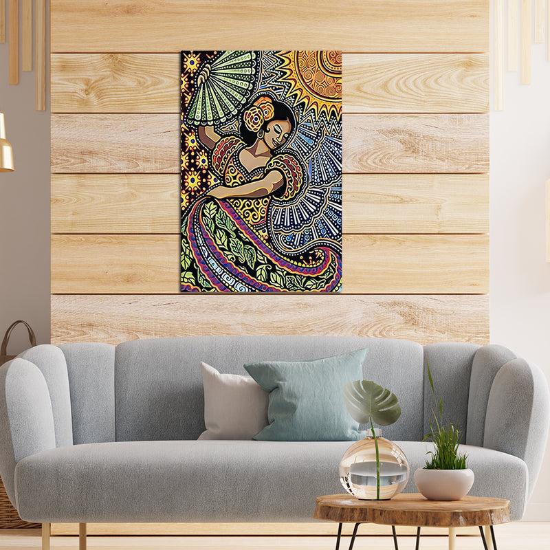 Dancing Girl Pattern Design Canvas Wall Painting