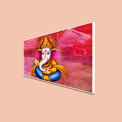 Lord Ganesha Floating Frame Canvas Wall Painting