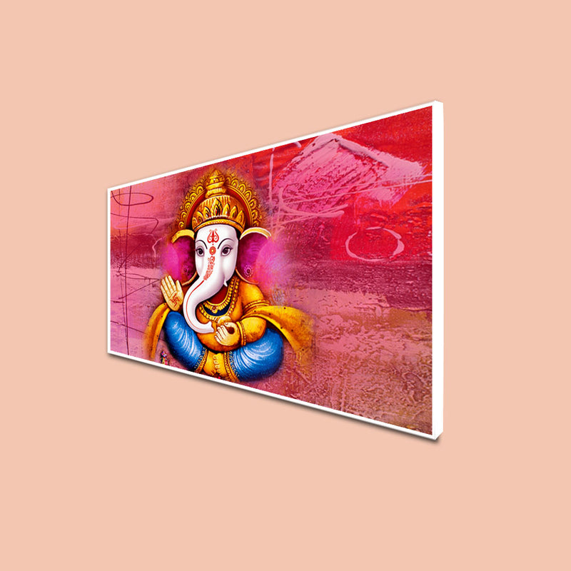 Lord Ganesha Floating Frame Canvas Wall Painting