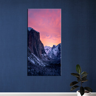 Mountain View With Colorful Sky Canvas Wall Painting