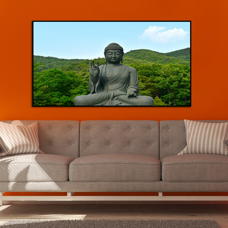 Buddha Statue Floating Frame Canvas Wall Painting