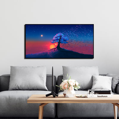 Abstract Tree Modern Canvas Floating Frame Wall Painting