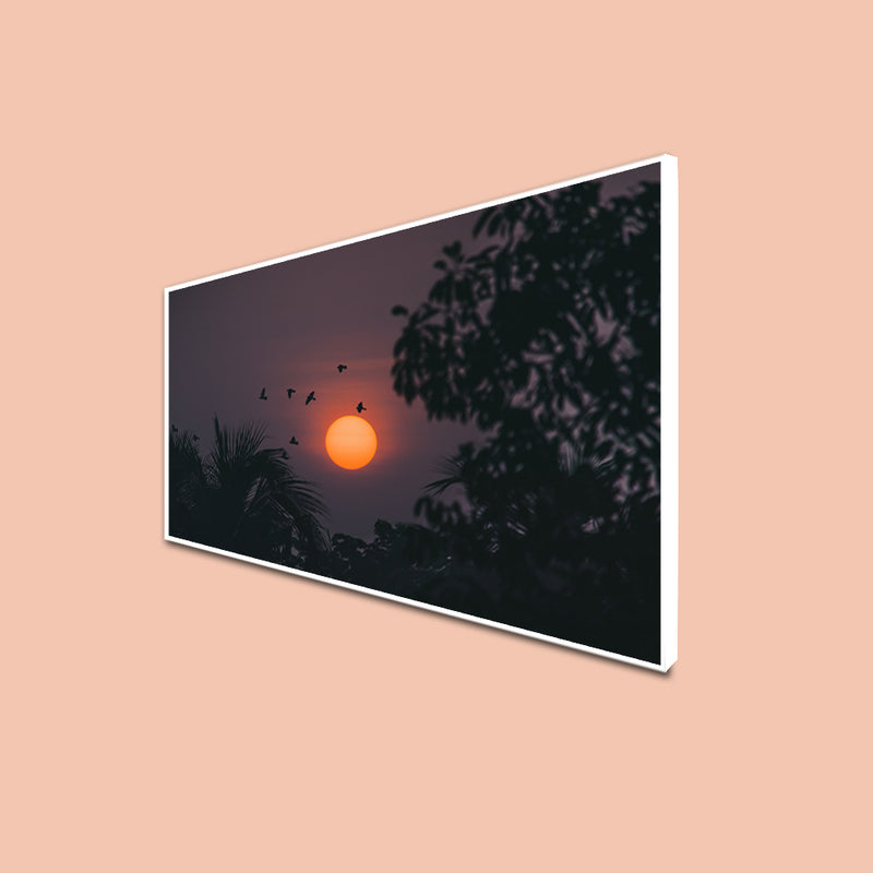 Clouds During Sunset View Canvas Floating Frame Wall Painting