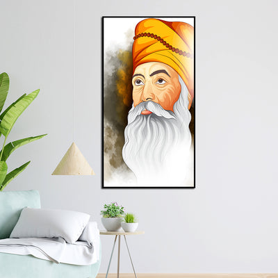 Guru Nanak Dev Sikh Oil Color Floating Canvas Wall Painting